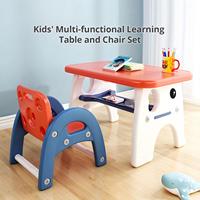 Meubles ergonomiques pour enfants de haute qualité, thème éléphant, table et chaise pliantes en plastique, 3 couleurs, OEM ODM pour la maison, l'école, l'hôtel
