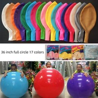 Balon Latex Bulat Thailand BK 36 Inch, Balon Warna Solid Macaron Raksasa untuk Dekorasi Latar Belakang Pesta Pernikahan Ulang Tahun