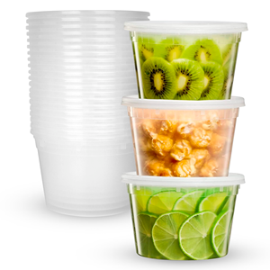 Disposable Leakproof Round <b>Plastic</b> One Hand Cover Microwavable Food Storage Soup Deli <b>Container</b> - Product Image 1