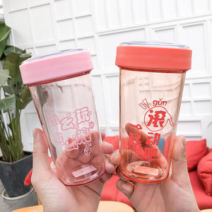 Vaso de Plástico Creativo Zuo Mu, Redondo, Libre de BPA, Portátil, Botella de Agua para Camping y Uso General - Product Image 1