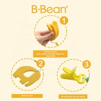 Bracelet de dentition pour bébé éléphant unisexe perles à mâcher en silicone souple avec attache-sucette jouet de qualité alimentaire pour bébé