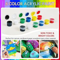 Kit de Peinture 24 Pièces : Mini Peintures Acryliques, Panneaux de Toile, Chevalets en Bois, Bandes de Peinture, Pinceaux, Palettes, Tabliers et Sacs de Transport