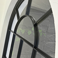 Entrada a la sala de estar Arco semicircular Arte Ventana falsa Porche Bloque de vidrio Partición Ventana de estilo francés