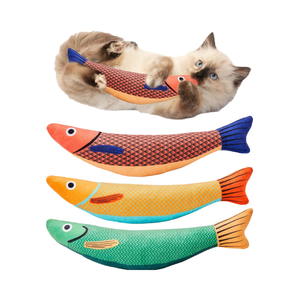Juguete interactivo para gatos, forma de pez duradera, hierba gatera para masticar, suministros para mascotas, juguetes para gatos, bolsa de juguete de movimiento interactivo suave y suave - Product Image 6