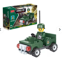 Mini Ensemble de Blocs de Construction Camion de Pompiers Militaire en ABS, Jouet Éducatif à Assembler Soi-même pour Enfants de 5 à 7 Ans, Cadeau