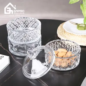 Bán Buôn Vòng Hình Dạng 3Pcs Thực Phẩm Thủy Tinh Jar Stackable 5 Inch Snack Nồi Cho Sô Cô La Kẹo Các Loại Hạt