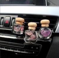 Couvercle en bois 6ml avec clip vide couleur claire carré rond forme de pomme verre voiture parfum parfum bouteille évent