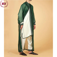 Thawb à Capuche Marocain de Luxe Tendance, Kaftan en Tissu Brillant pour Hommes Musulmans