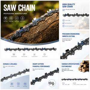 Chaîne <span class=keywords><strong>de</strong></span> tronçonneuse professionnelle en carbure <span class=keywords><strong>de</strong></span> tungstène LONGER SAWCHAIN 3/8 .063 72DL 85HRC pour guide-chaîne <span class=keywords><strong>de</strong></span> 20 pouces pour racines <span class=keywords><strong>de</strong></span> bois dur - Product Image 1