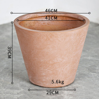 Pot de fleurs circulaire en ciment de magnésium, style nordique, motif floral, pour influenceurs artistiques internationaux, Simple Green