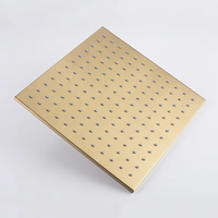 Ensemble de douche thermostatique encastré de luxe en nickel brossé à poignée unique, avec pommeau de douche pluie de 10 pouces en laiton et cartouche céramique