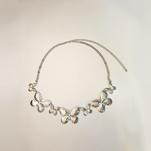 สร้อยคาดเอวรูปผีเสื้อ สีทองขาว โลหะผสมสังกะสี ชั้นเดียว สำหรับผู้หญิง สวมใส่ได้ทุกวัน - Product Image 4