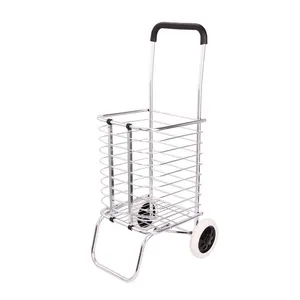 Portable foldable aluminium alloy grocery hand trolley folding shopping carts with 4 wheels