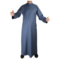 Drop Shipping Premium Daffah Thoub Qamis Caftan Jubbah Abaya Jalabya Ethnique Robe Arabe Thobe Ramadan Eid Usure Islamique Vêtements