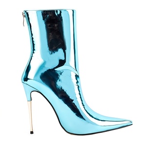 <span class=keywords><strong>Bottines</strong></span> de luxe de créateur à bout pointu, talon aiguille, couleur unie, en microfibre, avec fermeture éclair arrière, respirantes, antidérapantes, à talon très haut, style défilé - Product Image 5