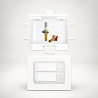 Boîtier de sortie pour machine à laver CUPC NSF 372 sans plomb, conforme à la norme NSF 61, avec vannes à boisseau sphérique et dispositif de protection en acier inoxydable, raccord MIP 1/2 pouce x MHT 3/4 pouce