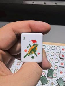 Tuiles de Mahjong Américaines Modernes à Thème Familial de Noël, Première Édition, en Acrylique Écologique, Photos Réelles, En Stock, Prêtes à l'Expédition - Product Image 3