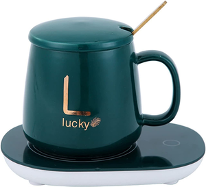Calentador de Té USB Rosa de Cerámica con Termostato a 55 Grados, Taza Calentadora de Agua con Carga Inalámbrica, Tipo Botella para San Valentín - Product Image 5