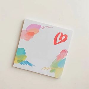 Bloc de Notas Adhesivas con Diseño de Pintura al Óleo en Forma de Corazón, Bonitas y Sencillas, Bloc de Notas para Registrar, Sin Adhesivo, Papel de Etiquetas Cuadradas de Alta Estética - Product Image 5