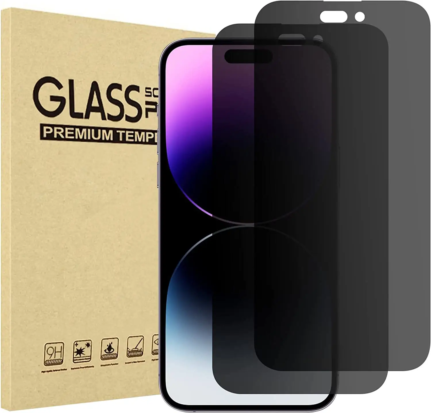 2.5D Privacy Screen Protector Tempered Glass Anti Spy for iPhone 15 14 13 12 Pro Max Privacy Film Screen Glass Protector