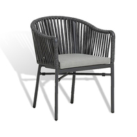 Chaises de salle à manger modernes et élégantes en fer gris pour l'intérieur et l'extérieur, design de luxe