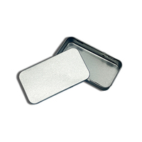 Boîte rectangulaire en fer blanc mat avec serrure dissimulée anti-enfants, type tiroir portable pour pilules et aliments, pour le transport quotidien
