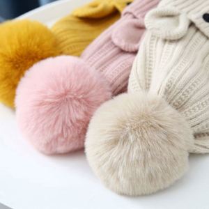 K2038 Fashion Kids Winter Hat & <b>Scarf</b> Set Baby Girls' Warm Beanie Hats Ring <b>Scarf</b> Pompoms Dobby Style 50-52cm Head Circumference - Product Image 5