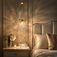 Lustre en cristal de luxe à hauteur réglable, économe en énergie, pour villa, escalier, salon, chambre, petite suspension en aluminium