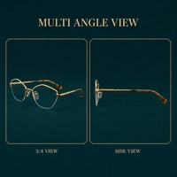 Monture de lunettes en métal, monture optique marron, monture de lunettes de vue en gros, monture de lunettes à branches écaille de tortue, logo personnalisé