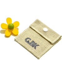 Pochette à bijoux en coton et lin naturel personnalisée, écologique, à boutons pression, avec logo, très vendue