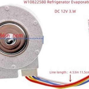 Moteur de ventilateur de réfrigérateur Whirlpool W10822580 110-120 V électrique, arbre de 3,0 mm, longueur de 40,6 mm, pièce de rechange - Product Image 3