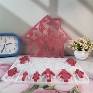 Moules de coulée en résine faits à la main pour bricolage ornements décoratifs Ins Style Silicone outils de bureau épissage maisons ensemble moule X0048 - Product Image 3