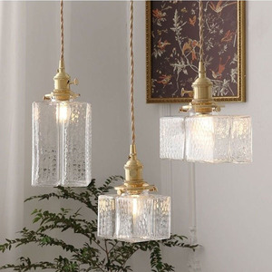 Naitte Glass Pendant <b>Light</b> Square Brass Led Home Lighting For Bedroom <b>Dining</b> Room - Product Image 2