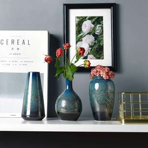 Vevor — ensemble de 3 vases de fleurs en céramique, vase à fleurs de conception spéciale de Style glacé, Vase à fleurs décoratif et moderne - Product Image 4