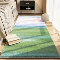 Boho Luxe Antidérapant Faux Cachemire Moderne Moelleux Sol Chambre Tapis de Chevet et Tapis