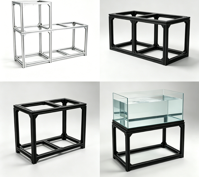 Factory Wholesale Price Custom-sized Aluminum Profile Frame Fish Tank Rack High Load-bearing Aluminum Alloy Aquarium