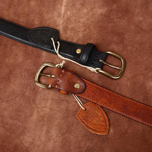 Cinturón de piel auténtica de doble cara lavado Vintage para mujer, Cinturón de piel de vaca, hilo de coser, cinturón vaquero de moda - Product Image 4