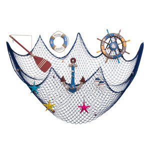 Redes de Pesca Naturales con Conchas Marinas, Decoración de Pared con Temática Oceánica para el Hogar, Dormitorio o Bar - Product Image 1