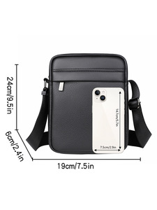 Bolsos Cruzados de Cuero Genuino de Alta Calidad Estilo Neo-Retro para Hombre - Secado Rápido, Cómodos, Colores y Tamaños Personalizables, Logotipo, Todas las Temporadas - Product Image 5