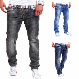 Personnalisé Votre Propre Pantalon Denim Imprimé Numérique Tout En Coton Jambe Droite Hommes Jeans Respirant Personnalisé Mode OEM Prix Pas Cher - Product Image 1