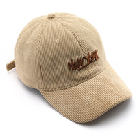 Gorra de Béisbol Unisex de Pana Retro con Bordado de Letras, Ajustable, Protección Solar, para Uso Diario Informal