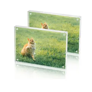 5x7 clair acrylique Double face cadres photo sans cadre cadres photo magnétiques en gros