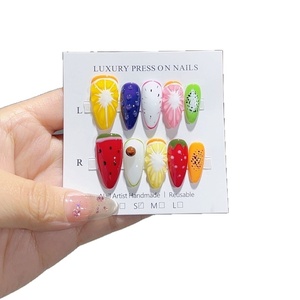 Uñas Postizas Transparentes Hechas a Mano, Forma <span class=keywords><strong>de</strong></span> Almendra, Talladas en Tres Dimensiones, Desmontables, Reutilizables - Product Image 5
