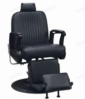 Chaise de barbier en cuir noir pour salon de coiffure, vente en gros