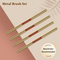 Pinceau à ongles double embout personnalisé en or rose avec manche en bois, nouveau design pour gel, liner de précision, détails 3D, pinceau acrylique avec capuchon