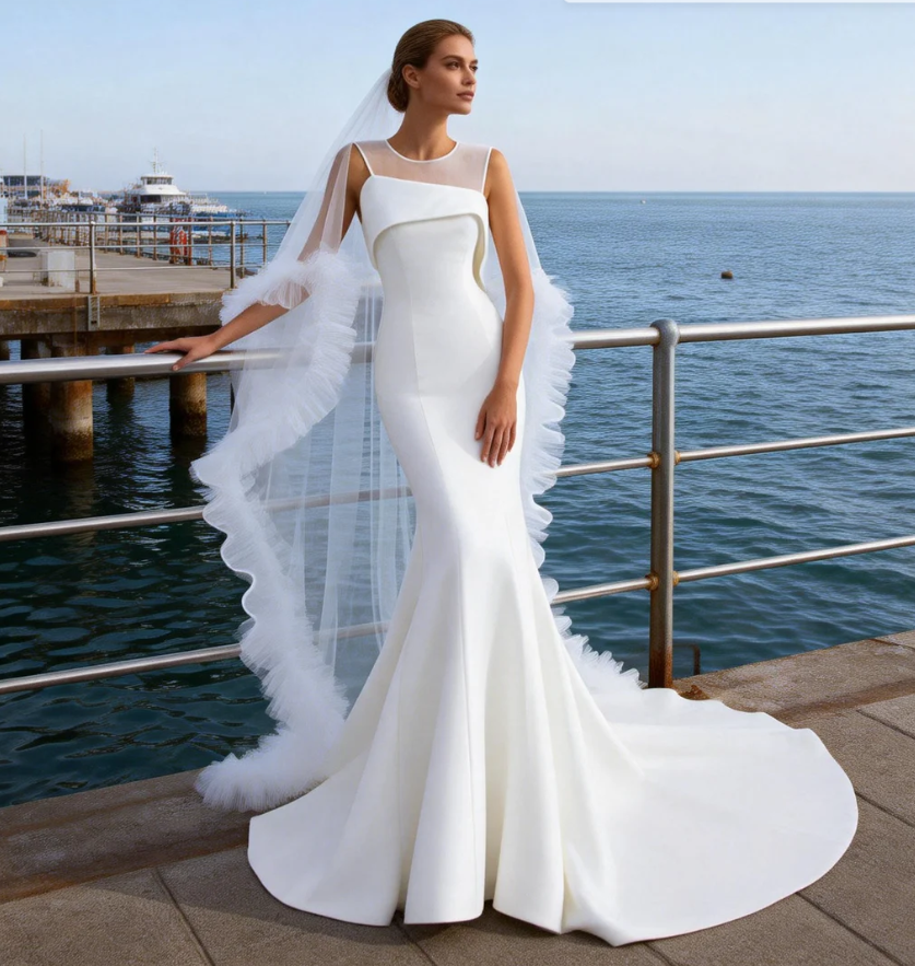 Veil Inexpensive Mermaid Wedding Dresses Early Spring 2023 Gorgeous Mermaid Wedding Dress Satin Bridal Gown Wedding Veil Inexpensive Mermaid Wedding Dresses Early Spring 2023 Gorgeous Mermaid Wedding Dress Satin Bridal Gown Wedding