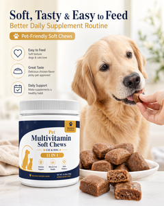 Golosinas Multivitamínicas 8 en 1 Totalmente Naturales con Nutrición Completa para la Salud Inmunológica, Suplemento Diario para Gatos y Perros - Product Image 2