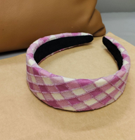 Koreanisches Kariertes Stoff-Stirnband für Valentinstag & Abschlussfeier Modisches Handgefertigtes Damen-Accessoire