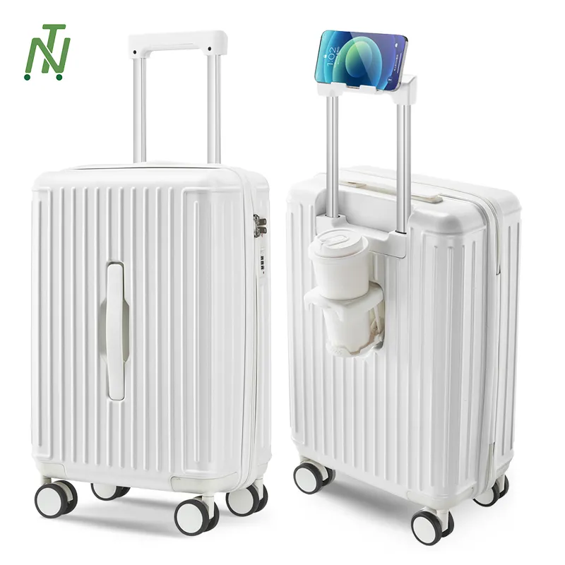 Factory Direct Wholesale Suitcase Set Business Travel Luggage For Outdoors With USB Charging Cup Holder