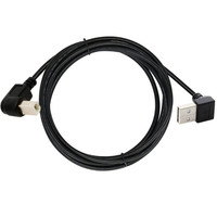 Kabel Transfer Data Printer USB 2.0 Tipe-A Male ke Male 90 Derajat Bersudut dengan Jaket PVC Terlindung dan Konduktor Tembaga Berlapis Timah